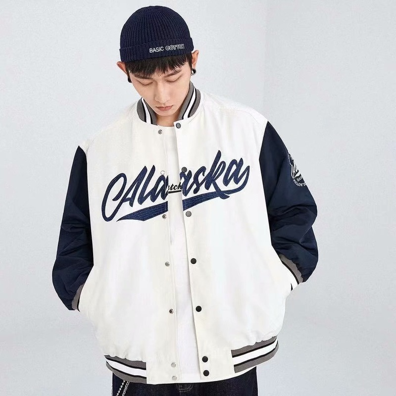 Alaska Varsity Jacket Men's Baseball Jersey Spring Loose Casual Jacket
