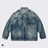 Paisley Denim Jacket Men's Loose Denim Jacket Coat Men's