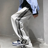 Kanye West Sunday Service Pant Knitted Edge Striped Loose Wide-Leg Straight Pants