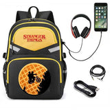 Stranger Things Hellfire Club Backpack USB Rechargeable Student Schoolbag