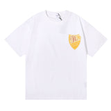 Rhude T Shirt Shield Print Hip Hop Men and Women Couple Casual