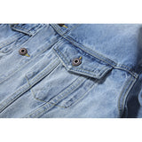 Men's OW Fashion Brand Arrow Distressed Denim Coat jacket