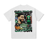 Jason Tatum Shirt NBA Jason Tatum Vintage Printed Short Sleeve T-shirt Hip Hop