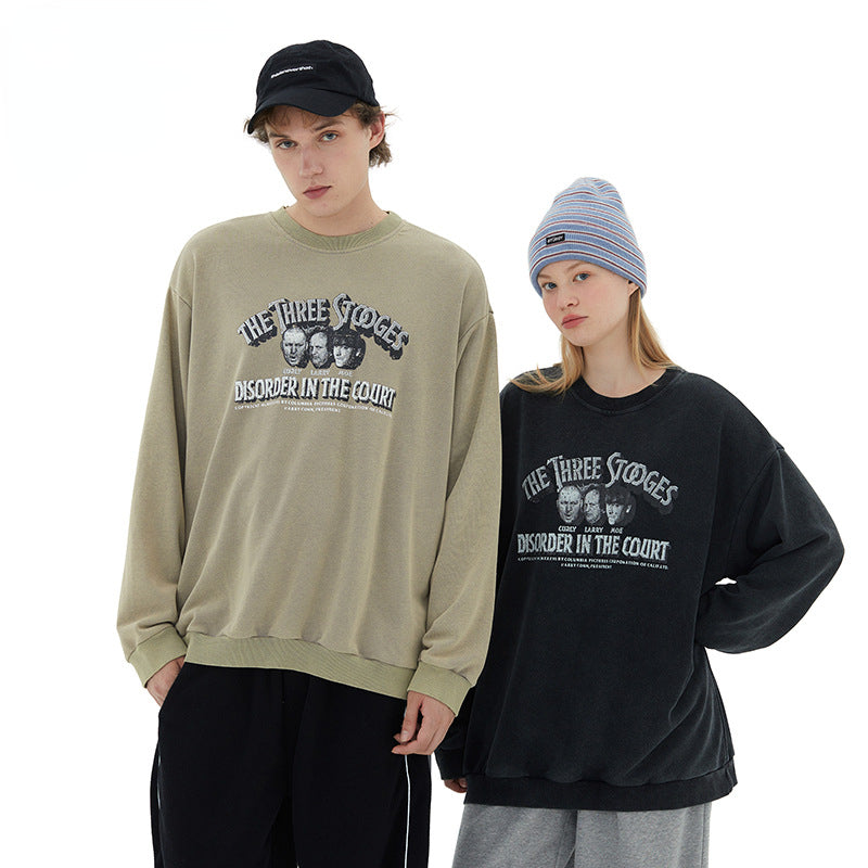 Preppy Aesthetic Sweatshirt Long-Sleeved Sweater Men's and Women's round Neck Loose Casual