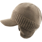 Mens Winter Hats Knitted Hat Men's plus Fluff Hat Winter Sleeve Cap