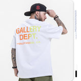 Gallery Dept Men's Spring/Summer Printed Oversize Short-Sleeved T-shirt for Men and Women