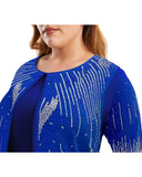 Nina Parker Black Dress plus Size Temperament Elegant Fake Two-Piece Dress