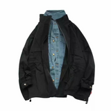 Men Denim Jacket Autumn and Winter Denim Stitching Loose Jacket Men