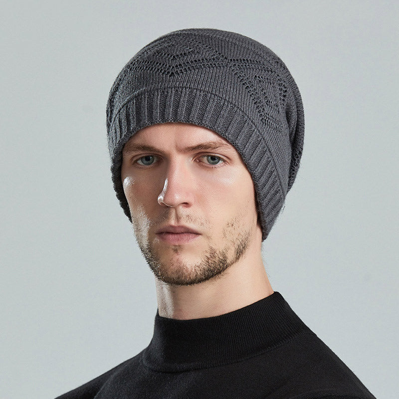 Mens Winter Hats Men's Winter Warm Knitted Hat plus Fluff Hat