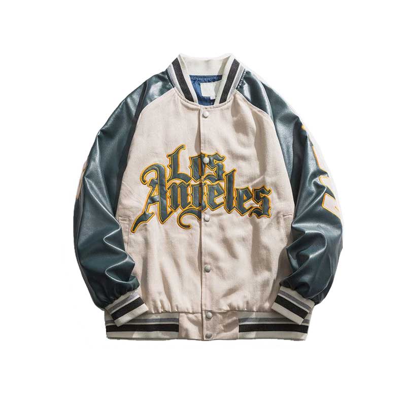 Varsity Jacket Vintage Embroidered Baseball Uniform Men's Vintage Jacket PU Leather Motorcycle Clothing Pilot Coat Couple's Tops