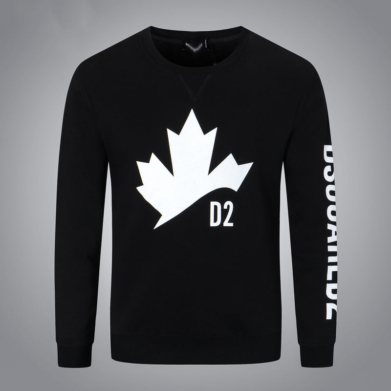 Dsq2 Hoodie DSQ Lian D2 Black Clover Printed Sweater Trendy Men's Autumn and Winter