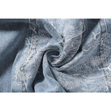 Ow Letter Printing Arrow Distressed Denim Coat Plus Size Casual Owt jacket
