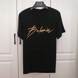 T Shirt Balmain T-shirt Couple Wear Men and Women Gilding Letters Printed Short Sleeved T-shirt