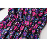 Nina Parker Graffiti Dress Fashionable Pattern Elastic Waist Long Sleeve Dress