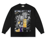 Kobe Shirt Kobe Printed Long-Sleeved T-shirt American Distressed Cotton