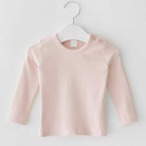 Spring Tops Bottoming Shirt Long-Sleeved T-shirt Round Neck Top with Hair Band