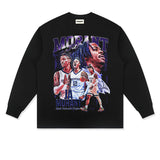 JA Morant Shirt JA Morant Printed Long-Sleeved T-shirt Loose Cotton Sports Vintage