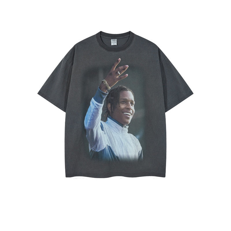 Asap Yams T Shirt Summer Asap Rocky Hip Hop Print Short Sleeve T-Shirt