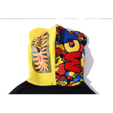 Shark Print Jacket Shark Head Violent Bear Red And Blue And Yellow Multicolor Hoodie Men'S And Women'S Zipper Jacket