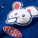 Baby Blue Varsity Jacket Spring and Autumn Baseball Uniform Men and Women Loose Jacket Coat