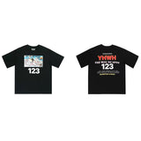 Rrr123 T Shirt Fun Graffiti Printing Fog Cotton T-shirt