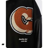 Varsity Bomber Jacket Autumn and Winter Baseball Uniform Towel Embroidery Velvet Thick Jacket Jacket for Men