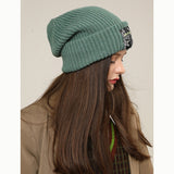 Toboggan Hat Hat Female Autumn Winter Fashion Knitted Hat All-Match Pile Heap Cap