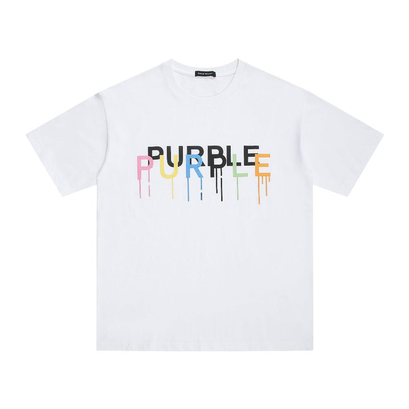 Purple Brand T Shirts Spring/Summer Color Letter Print Hip Hop Men's and Women's Loose Casual Short-Sleeved T-shirt