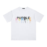 Purple Brand T Shirts Spring/Summer Color Letter Print Hip Hop Men's and Women's Loose Casual Short-Sleeved T-shirt