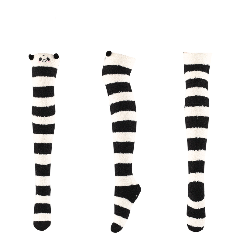 Winter Thick Knit Thigh High Socks Long Stockings Boot Autumn Winter Coral Fleece Women Warm Thick below the Knees Sleeping Socks