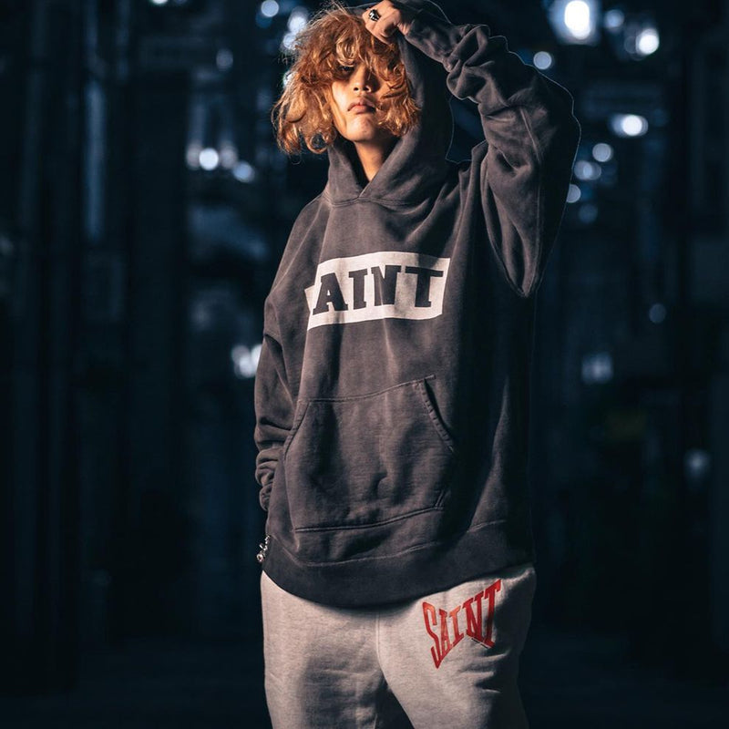 Saint Michael Hoodie Creative Printing Distressed Hoodie Casual Loose