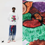 Preppy Aesthetic Sweatshirt Men's Clothing Fleece Sweatshirt Autumn Printed Long Sleeve