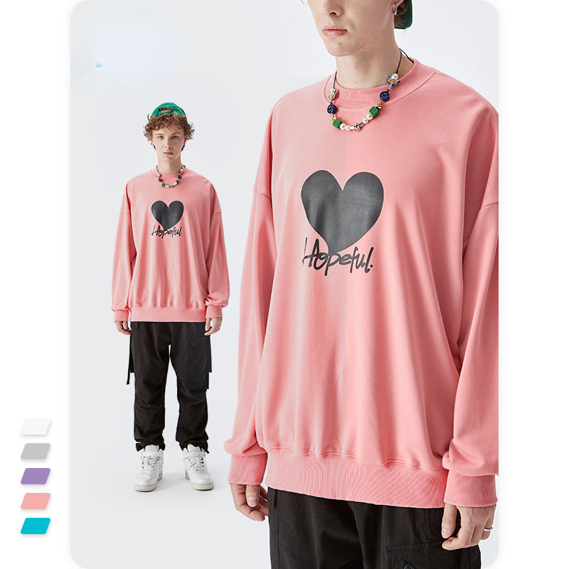Preppy Aesthetic Sweatshirt Men's Autumn Printed Loose Casual Men