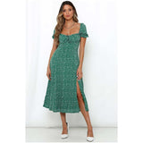 Milkmaid Vintage Dress Summer Printed Short Sleeve Midi Summer Dresses