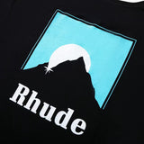 Rhude T Shirt Sunset Theme Printed Loose Couple