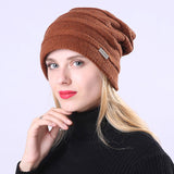 Women Winter Hats Fleece-Lined Knitting Wool Men Women's Knitted Hat
