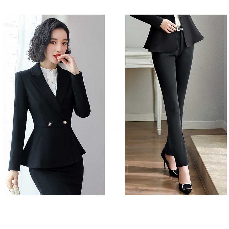 Women Autumn Uniform Designs Formal Style Office Lady Bussiness Attire Work Suit Suit Female Business Wear Work Clothes Work Clothes