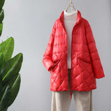 Women Winter Coats Puffer Jacket Down Coat Winter White Duck Down Mid-Length Coat Women's Loose Down Jacket