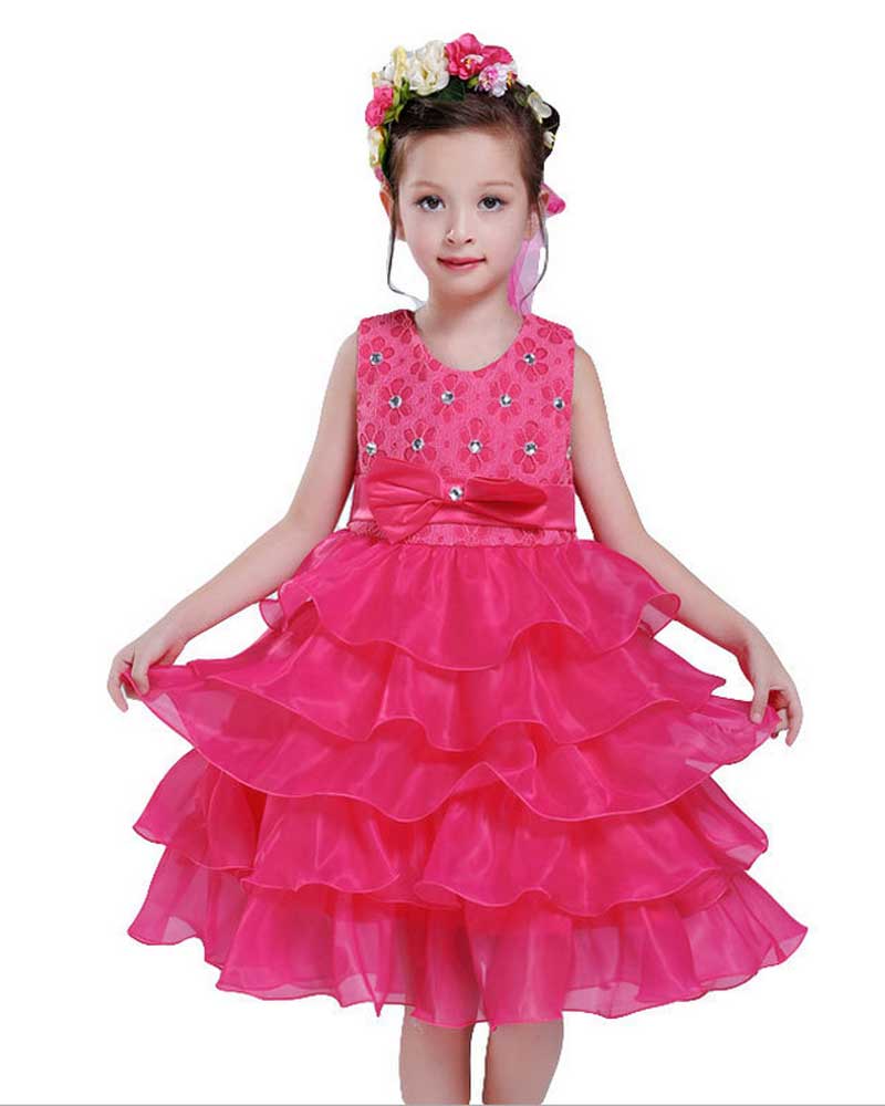 Girl Dress Bow Princess Dress Wedding Dress