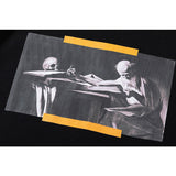 Caravaggio T Shirt Spring and Summer Old Man and Skull Black and White Pixel Printed Short Sleeve