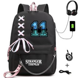 Stranger Things Hellfire Club Backpack USB Charging Backpack Student