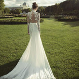 Bohemian Chic Wedding Guest Dress Sexy Lace Long Sleeve See-through Dress