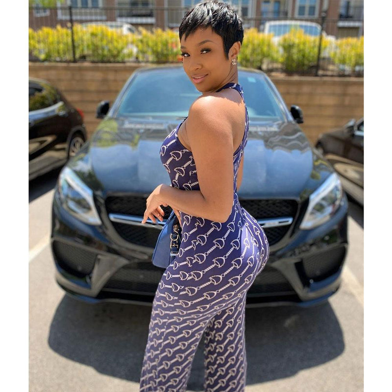 Women Plaid Catsuit Women Checkered Jumpsuit Women's Printed Tight Jumpsuit