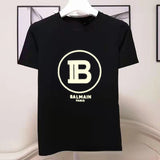 T Shirt Balmain Spring and Summer Print round Neck T-shirt Casual Bottoming Shirt
