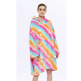 Hoodies Blankets Double Layer Thermal Pajamas Lazy Blanket Sweatshirt Cold-Proof