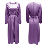 Mauve Dress Soft Waist Dress Satin Dress