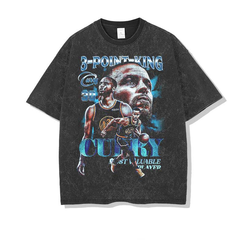 Stephen Curry Shirt Curry Printed Short-Sleeved T-shirt Loose Heavy Small Neckline