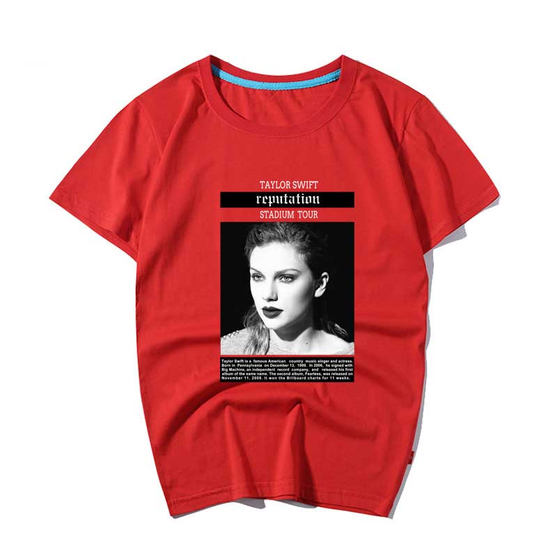 Taylor Swift Merch Men's and Women's Taylor Reputation Short-Sleeved T-shirt Couple Half Sleeve