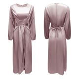 Mauve Dress Soft Waist Dress Satin Dress