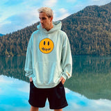 Drew House Smiley Velvet Padded Hooded Sweatshirt Casual Trend Loose Couple Hoodie